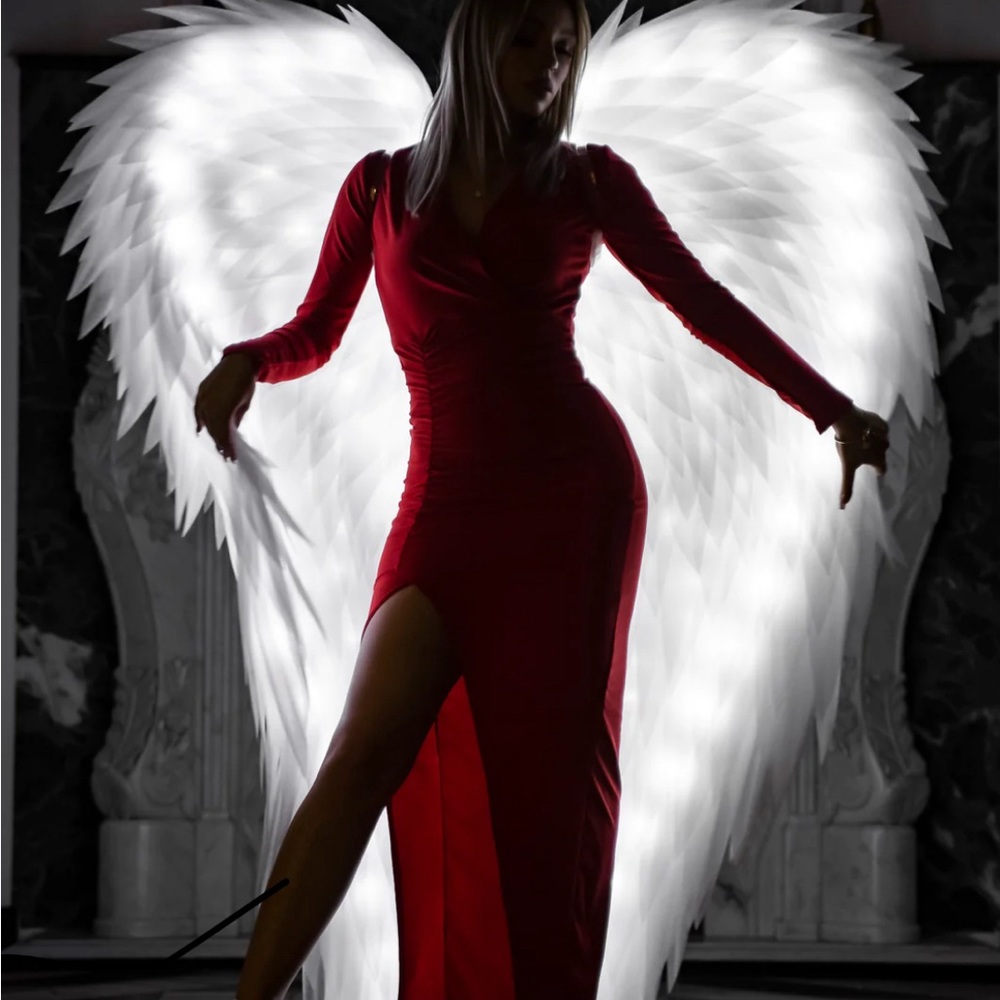 Angel costume. Big Led angel wings. For Wedding, costume, festival, Halloween.
